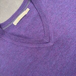 Raffi Sweater Vest Mens Large Purple 100% Merino Wool V-Neck Sleeveless Academia